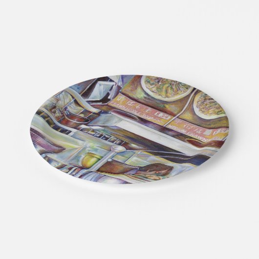 Schweinschwanzsuppe, Singapur Pappteller (Schrägansicht)