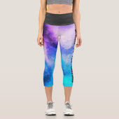 Schweiß ist fett, blau und lila capri leggings (Vorderseite)