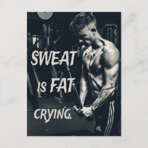 Schweiß ist fettgewebt Motivierend Inspiration Postkarte