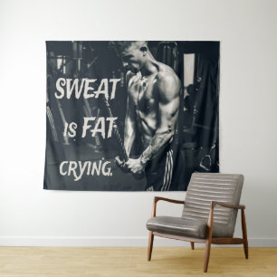 Schweiß ist fettgewebt Motivierend Inspiration Wandteppich