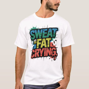 Schweiß ist weinendes Fett Kühnes Gym-Humor-Motiva T-Shirt