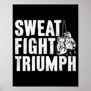 Schweiß Kampf Triumph Boxhandschuhe abgenutzt Poster