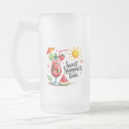 Schweiß Sommertime  Mattglas Bierglas (Links)