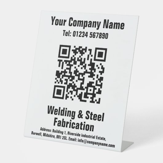 Schweiß- und Fabrikationszeichen QR Code Design Pe Sockelschild (Vorderseite)