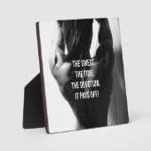 Schweiß, Zeit, Hingabe, Frauenarbeit Motivierend Fotoplatte (Vorderseite)