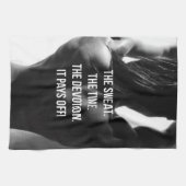 Schweiß, Zeit, Hingabe, Frauenarbeit Motivierend Handtuch (Horizontal)