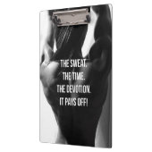 Schweiß, Zeit, Hingabe, Frauenarbeit Motivierend Klemmbrett (Links)