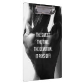 Schweiß, Zeit, Hingabe, Frauenarbeit Motivierend Klemmbrett (Rechts)