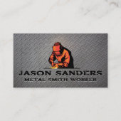 Schweißarbeit | Hintergrund aus Metall Visitenkarte (Vorderseite)