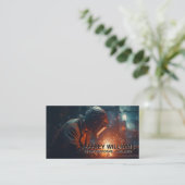 Schweißarbeit im Shop | Sparks Flying Visitenkarte (Stehend Vorderseite)