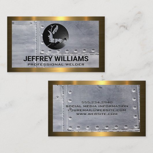 Schweißarbeit | Metallrivets Visitenkarte (Vorne/Hinten)