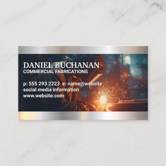 Schweißarbeiten mit Metall | Sparks Fly Visitenkarte (Vorderseite)