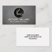 Schweißarbeitsplatz | Metall Visitenkarte (Vorne/Hinten)