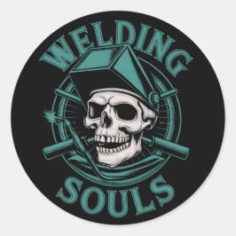 Schweißbare Soule Retro-Schädelmaske und -Tools Gr Runder Aufkleber
