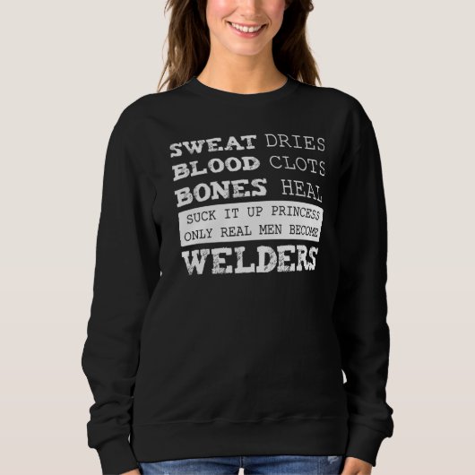 Schweißblutknochen Schweissschweissen Sweatshirt (Vorderseite)