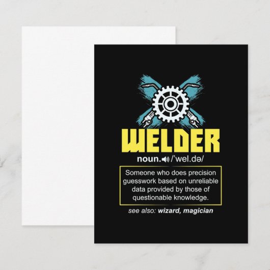 Schweißdefinition Dankeskarte (Vorne/Hinten)