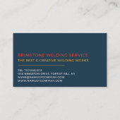 Schweißdesign, Metallarbeiter, Schweißer Visitenkarte (Rückseite)