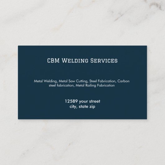 Schweißdienstleistungen Visitenkarte (Rückseite)