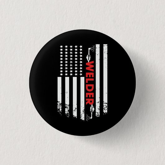 Schweißen - Amerikanische Schweissflagge Button (Vorderseite)
