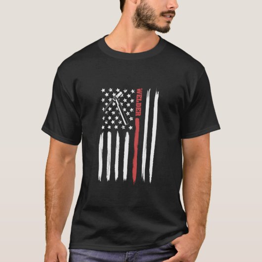 Schweißen der amerikanischen Flagge mit Fackel für T-Shirt (Vorderseite)
