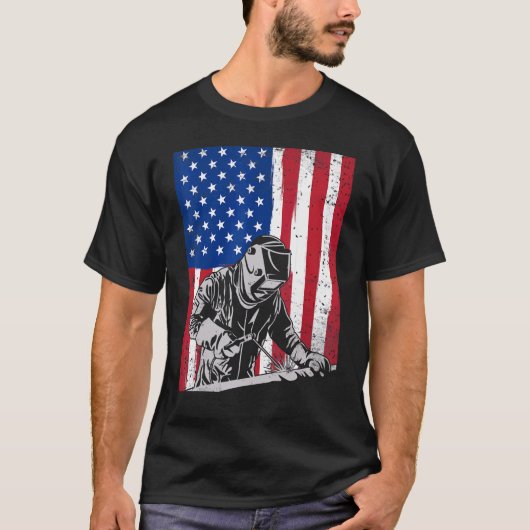 Schweißen der amerikanischen Flagge T-Shirt (Vorderseite)