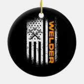 Schweißen der amerikanischen Flagge und Patriotic  Keramik Ornament (Hinten)