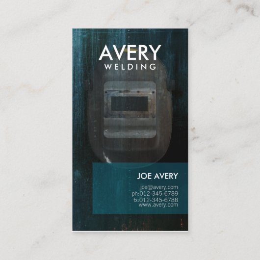 Schweißen der Schweissmaske der Visitenkarte (Vorderseite)