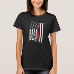 Schweißen der Vintagen amerikanischen Flagge T-Shirt