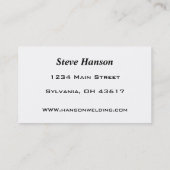 Schweißen der Visitenkarte (Rückseite)