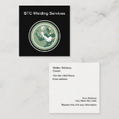 Schweißen hält Retro Entwurf instand Quadratische Visitenkarte (Vorne/Hinten)