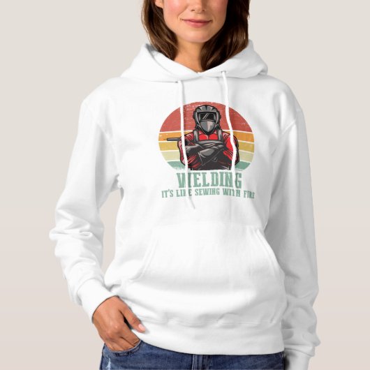 Schweißen ist wie Nähen mit Feuerschweiß, Hoodie (Vorderseite)