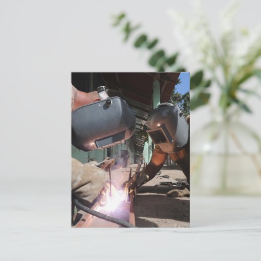 Schweißen Postkarte (Stehend Vorderseite)
