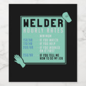Schweißen - Schweißstundensätze Weinetikett (Einzelnes Label)