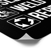 Schweißen von Eat Sleep Weld Wiederholung Funny Mi Poster (Ecke)