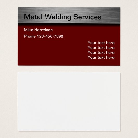 Schweißen von Kommerziellen Metallwerkskarten (Vorne & Hinten)