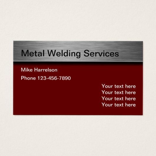 Schweißen von Kommerziellen Metallwerkskarten (Vorderseite)