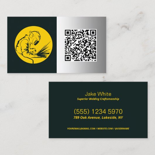 ⚙️ Schweißen von kundenspezifischer QR Visitenkarte (Vorne/Hinten)