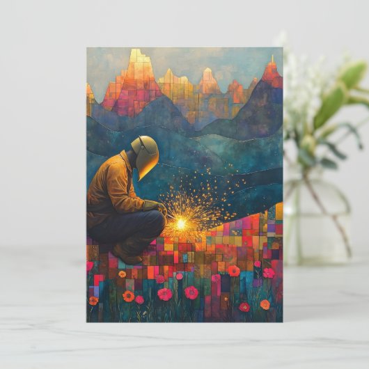 Schweißen von Kunstdrucken - Einladungs-Stolperver Einladung (Stehend Vorderseite)