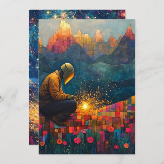 Schweißen von Kunstdrucken - Einladungs-Stolperver Einladung (Vorne/Hinten)