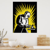 Schweißen von Metallarbeitern für Retro-Poster Poster (Küche)