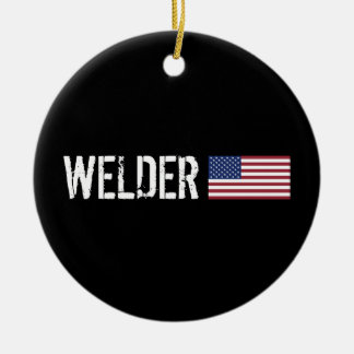 Schweißer - amerikanische Flagge Keramik Ornament