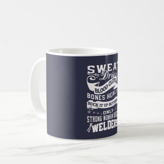 Schweißer-Frau Kaffeetasse (Vorderseite Links)