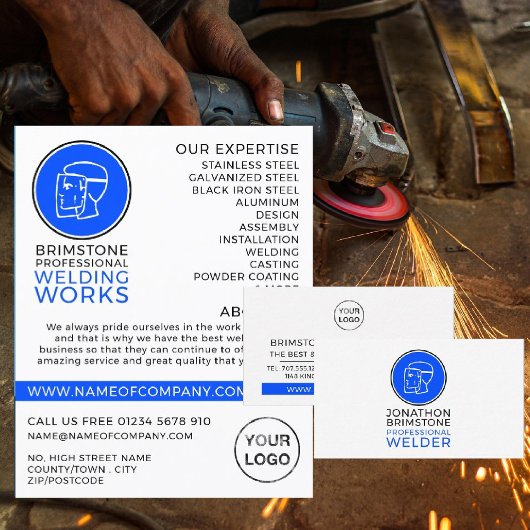Schweißer-Logo, Metallarbeiter, Schweißerwerbung Flyer