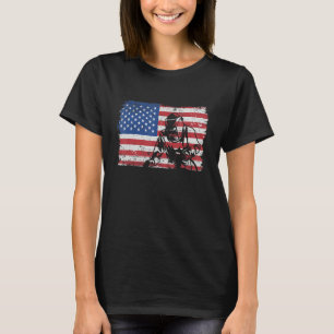 Schweißer Patriotisch USA Amerikanische Flagge Vin T-Shirt