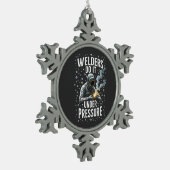 Schweisser tun es unter Druck-Seefahrer Schneeflocken Zinn-Ornament (Links)