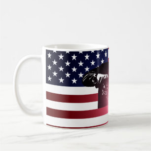 Schweißer u. amerikanische Flagge Kaffeetasse