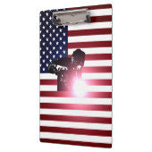 Schweißer u. amerikanische Flagge Klemmbrett (Links)