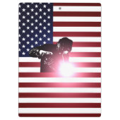 Schweißer u. amerikanische Flagge Klemmbrett (Rückseite)