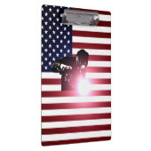 Schweißer u. amerikanische Flagge Klemmbrett (Rechts)