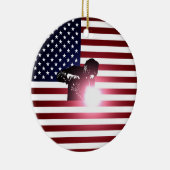 Schweißer und amerikanische Flagge Keramik Ornament (Rechts)
